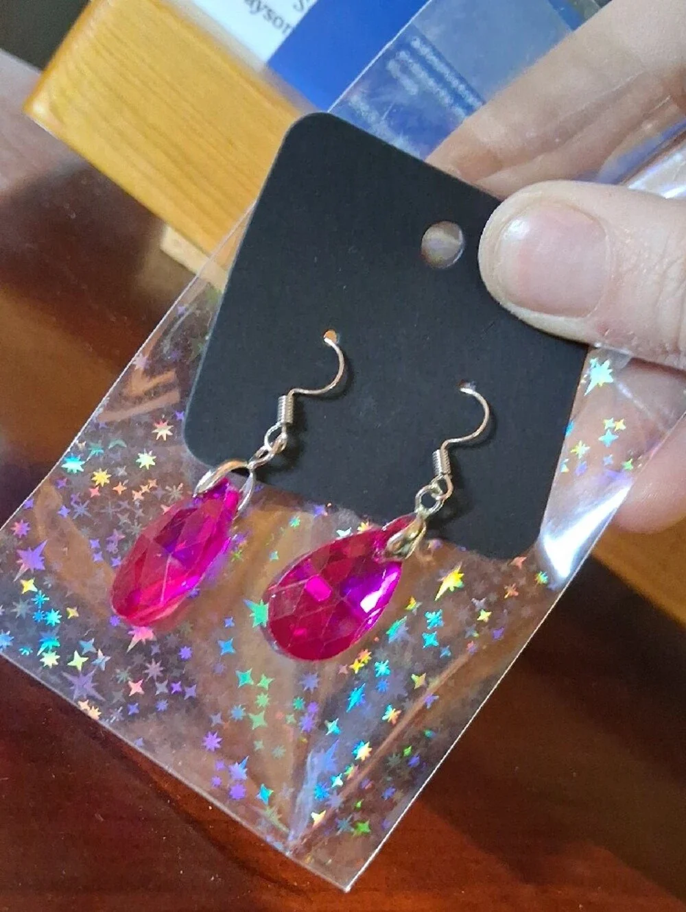$8 Each Or Bundle 5/$20 Pink Teardrop Crystal Dangle Earrings